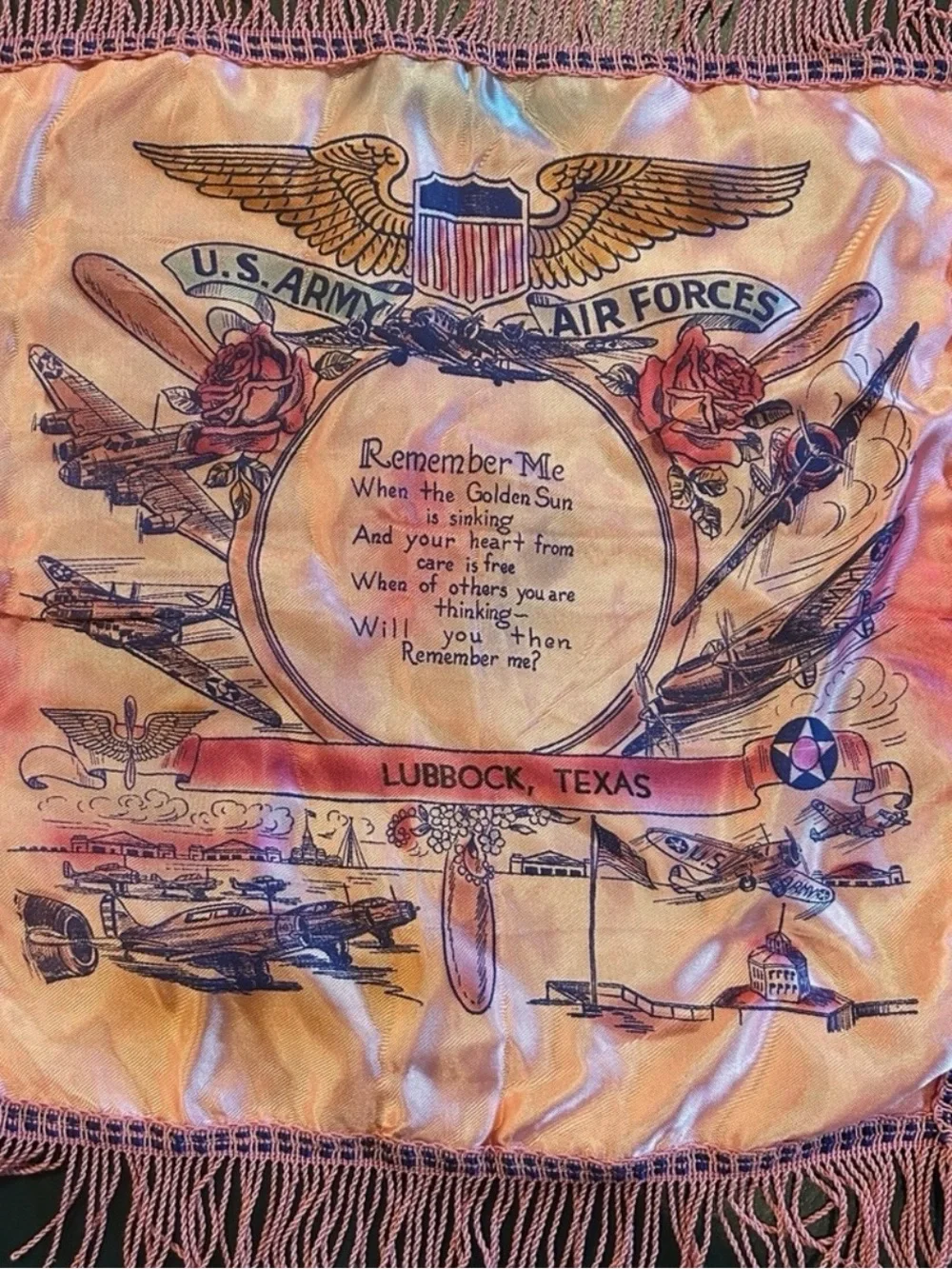 Lot of 4 Vintage Military Souvenir Pillow Covers